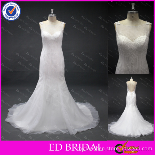 LN33 Stunning Crystal 2016 Latest Designer Collection Sexy Backless Mermaid Style Real Sample Wedding Dress